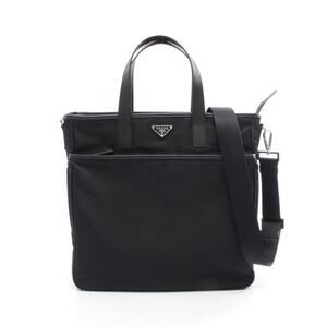 Prada Vitello City business bag nylon Saffiano leather black